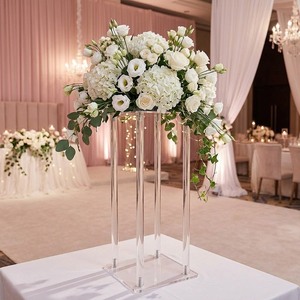 Soporte de Flores de Acrílico Transparente para Decoración de Bodas, Exhibidor de Flores de Acrílico Transparente para Mesa de Boda - Product Image 5