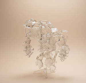 Arbre en verre soufflé à la main avec fleurs mobiles, artisanat en verre unique - Product Image 1