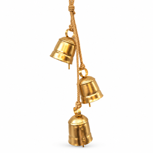 Campana de Hierro con Diseño de Cascada de Estrellas, Campanas Metálicas Esculpidas y Cuerda de Yute Natural para Decoración Navideña - Product Image 3