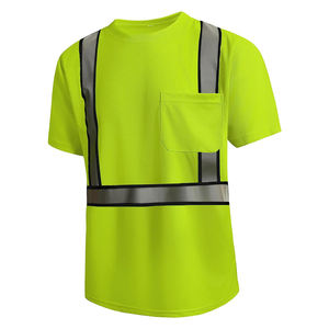 Camiseta de seguridad Viz-pro amarilla, tejido de poliéster transpirable para máxima comodidad, con bolsillo/compartimento para bolígrafo en la solapa izquierda - Product Image 1