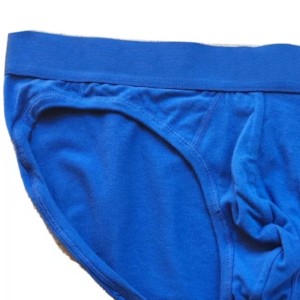 Men Mid-Rise Solid Blue <b>Boxer</b> Briefs 100% Cotton Knitted Seamless Breathable Eco-Friendly Everyday Wear - Product Image 2