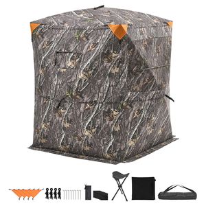 Capanno da Caccia Mimetico Portatile per 2-3 Persone con Sedia a Tre Gambe e Borsa per il Trasporto - Product Image 1