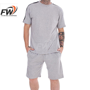 Conjunto casual de camiseta y pantalones cortos para hombre, de manga corta, cuello redondo, en varios colores y tallas. - Product Image 5