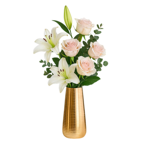 Vase Moderne en Laiton Doré pour Décoration de Table – Idéal pour la Saint-Valentin, pour Arrangements Floraux et Utilisation en Hôtellerie - Product Image 3