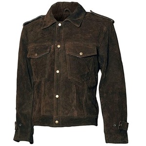 Mens Shirt Collar Brown <b>Suede</b> <b>Jacket</b> - Product Image 1