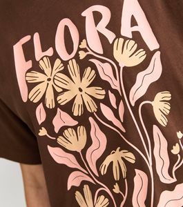 T-shirt oversize à imprimé floral brun foncé - Product Image 5