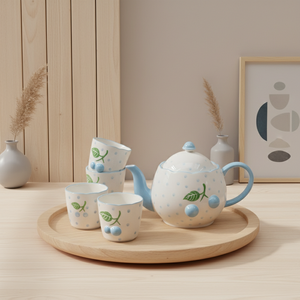 Juego de Tetera de Porcelana Fina de Primera Calidad 3460983SETC-1.0 NUEVO CON 4 TAZAS - Product Image 2