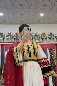 2026 New Arrivals Afghan Kuchi White Latest Afghani <b>Dress</b> Women A-Line Contrast Color Wedding Party & Casual <b>Dresses</b> <b>All</b> Season - Product Image 3