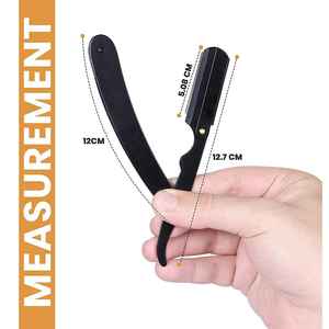 Professional Barber Straight Edge Shaving <b>Razor</b> Matte Black German Stainless Steel Hair Shaving <b>Razors</b> Best For Salons Use - Product Image 3