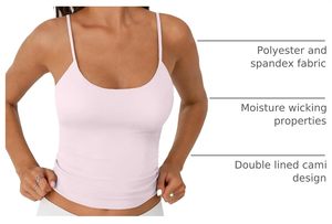 Womens Cotton Cami <b>Top</b> Spaghetti Strap Sleeveless Camisole Soft Breathable Stretch Fitted Casual Layering Inner wear <b>Summer</b> <b>Tank</b> - Product Image 6