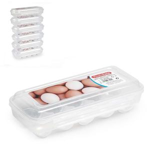 Egg <b>Storage</b> <b>Container</b> 12 Compartment Clear Plastic With Lid For Fridge Use - Product Image 1