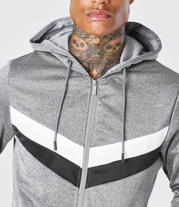 Conjunto Deportivo Gris con Capucha para Hombre, Chaqueta con Cierre Completo y Bloques de Color, con Bolsillos Laterales y Pantalones a Juego para Entrenamiento Deportivo de Otoño - Product Image 5
