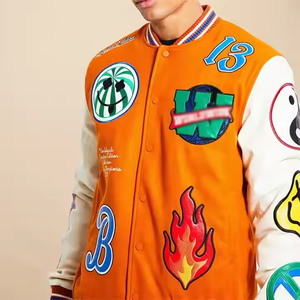 Veste universitaire de haute qualité pour hommes, veste Letterman personnalisée avec patch en chenille, veste universitaire en laine avec manches en cuir - Product Image 3
