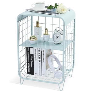 Mesa de Centro Moderna de Alambre Metálico Amarillo con Estante de Almacenamiento de Dos Niveles para Sala de Estar, Muebles para el Hogar, Diseño Minimalista, Duradera y Fácil de Usar - Product Image 3