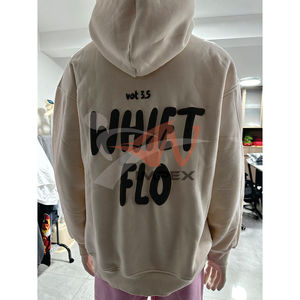Sweat à capuche unisexe en coton de haute qualité, grande taille, avec logo 3D en mousse blanche personnalisé, pour homme - Product Image 5