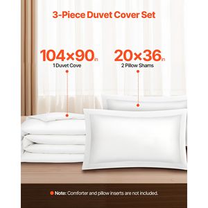 Set Copripiumino King Personalizzato 100% Cotone 3 Pezzi: 1 Copripiumino 104 X 90 Pollici, 2 Federe 20 X 36 Pollici - Product Image 2