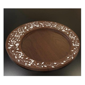 Bandeja de madera y nácar hecha a mano, artesanía nueva, para decoración de mesa de bodas, diseño de madera y nácar. - Product Image 5