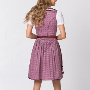 Vestido Dirndl Casual Transpirable con Estampado Personalizado para Mujer, Nuevo, Estilo Oktoberfest, Bordado Alemán, Liso, Teñido, Hasta la Rodilla, Media Manga - Product Image 6