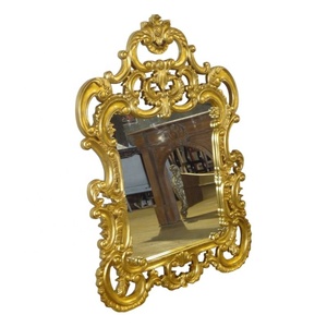 French Style Mirror Antique <b>Frame</b> in Gold Painted Wooden Accessories Carved and Designed in Jepara Indonesia for Wall Decoration - Product Image 3