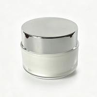 Pot cosmétique en plastique de 30 ml avec couvercle argenté, vide, rechargeable, pour crème, poudre libre, soin de la peau, lotion visage, crème contour des yeux, baume à lèvres