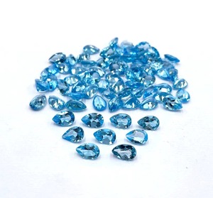 Topacio Azul Suizo Natural, Corte Pera, Piedras Sueltas de 5mm y 7mm, Topacio Azul Facetado, Venta al Por Mayor para Fabricación de Joyería - Product Image 5