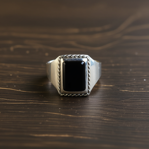 Bague en argent sterling 925 avec onyx noir mystique pour homme et femme, bijou artisanal avec pierre précieuse, cadeau - Product Image 3