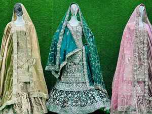 Majestuoso esplendor nupcial 10 exquisitos diseños Farsi Sharara Full Heavy Flare lujoso terciopelo Dupattas vestido indio adultos - Product Image 4