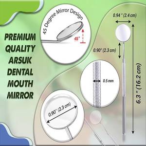 Miroir buccal dentaire Morje en acier inoxydable chirurgical, instrument manuel de classe II, poignée moletée argentée, certifié CE - Product Image 6