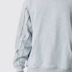 Conjunto de dos piezas de sudadera con capucha de color liso para hombre, informal, holgado, con sudadera y pantalones de pierna ancha - Product Image 3