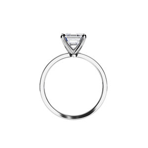 Anillo de compromiso de diamantes con corte princesa para mujer, oro blanco de 10k, estilo clásico, engaste de puntas, diseño geométrico - Product Image 5