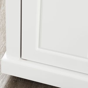 Carrello da Cucina Bianco Crema con Ruote, Tavolo Portatile con Cassetto, 2 Portasciugamani e Ripiano Regolabile - Product Image 5