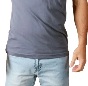 Derniers modèles de t-shirts décontractés pour hommes de haute qualité, t-shirts à col en V à manches courtes, t-shirts unis en coton 100% - Product Image 3