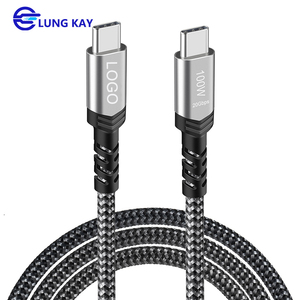 Lungkay USB3.1 Gen2 100W 20gbps nylon bện <span class=keywords><strong>c</strong></span>áp dữ liệu 5A nhanh chóng sạ<span class=keywords><strong>c</strong></span> Thunderbolt 4 tương thích <span class=keywords><strong>USB</strong></span> <span class=keywords><strong>Type</strong></span>-<span class=keywords><strong>C</strong></span> tùy chỉnh chiều dài - Product Image 1