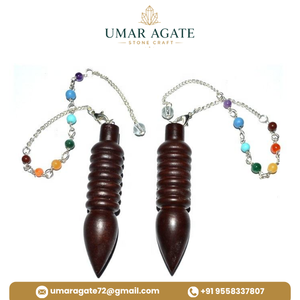 Péndulos de Madera de Palisandro al por Mayor, Péndulo de Piedra Preciosa Isis Chakra Cab, Decoración Espiritual Tallada para el Amor - Product Image 2