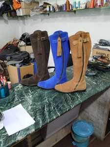 Bottes d'équitation élégantes pour femmes en cuir véritable, à talon haut, avec fermeture à boucle, couleur unie, style équestre, avec fermeture éclair YKK et semelle TPR - Product Image 6
