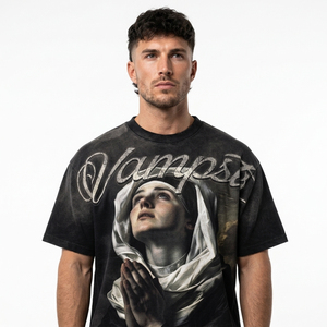 Vamps Herren O-Neck Kurzarm-T-Shirt Regular Fit Fotodruck Street Style 100% Baumwoll-Jersey-Stoff - Product Image 3