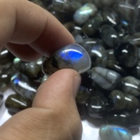 Cristal de labradorite naturelle de haute qualité, poli, 14 mm, pierre semi-précieuse noire, certifiée IGI, pour la fabrication de bijoux et l'artisanat