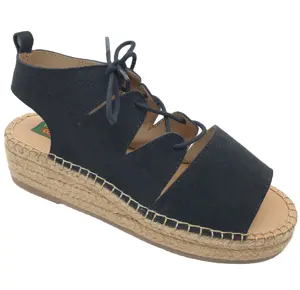 Ladies Leather Espadrilles Wedge Sandals Stitched Rope Sandal Pure Leather Material Comfortable Easy To Wear Long Lasting Sandal