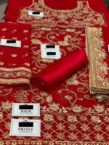 Collection de créateurs 2021 Lehnga en soie brodée pakistanaise et indienne Travail manuel complet Vente chaude Robe de fête de mariage Salwar - Product Image 4