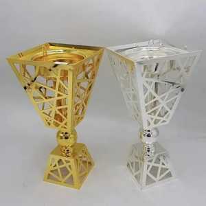 Brûleur à Bakhoor en Métal de Luxe Or Argent, Porte-Encens Oud Moderne Mabkhara pour Décoration Islamique et Cadeau de Ramadan Majlis - Product Image 1