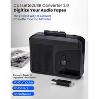 Convertitore Portatile da Cassetta a USB 2.0 - Dispositivo di Acquisizione Digitale MP3 Autonomo con Funzione di Separazione Automatica dei Tracce