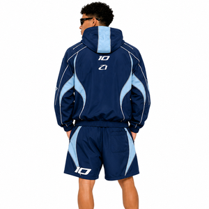 Conjunto Deportivo de Alta Calidad Personalizado, Chaqueta Cortavientos de Nailon con Capucha, Ligero, Sin Costuras, Resistente al Viento, con Logotipo Bordado - Product Image 2