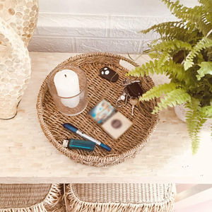Sontracraft Plateaux de service en jonc de mer tissés à la main Poignées en bois Vaisselle de couleur personnalisée faite au Vietnam pour décor de petit-déjeuner café - Product Image 2