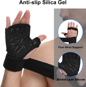 Gants de musculation demi-doigts de qualité supérieure avec support de poignet pour la gym, le fitness, l'entraînement et le cross-fit, pour hommes et femmes - Product Image 3