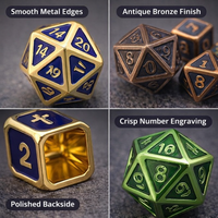 Dés en métal polyédriques de luxe pour D&D, en alliage de zinc émaillé, pour jeux de rôle sur table