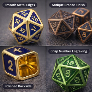 Luxury Polyhedral DND Metal Dice with Zinc Alloy Enamel for Tabletop RPG Roleplaying Games - Product Image 2