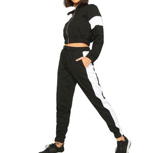 Survêtement à capuche d'hiver décontracté pour femmes 100% coton taille élastique Joggers pantalon poches latérales pleine longueur avant tissu lourd - Product Image 1