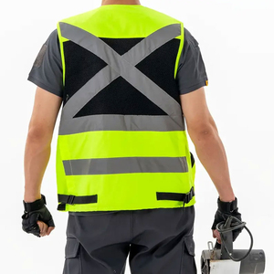 Chaleco de Seguridad de Alta Visibilidad para Hombre, con Franjas Reflectantes, Transpirable, de Poliéster, para Trabajo, Casual, Uso en Exteriores de Verano - Product Image 2