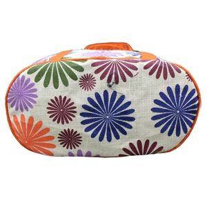 Bolsa de Yute con Estampado Floral Multicolor, Forro de Poliéster, Cierre Magnético, Asa Larga, Bolsa de Compras de PP - Product Image 5
