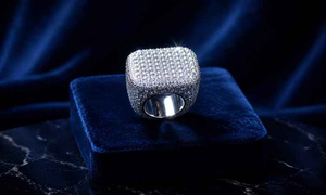 Anillo de Diamantes Cultivados en Laboratorio para Hombre, Anillo de Lujo en Oro Blanco con Incrustaciones de Diamantes Cuadrados, Diseño Hip Hop, Joyería Fina - Product Image 5